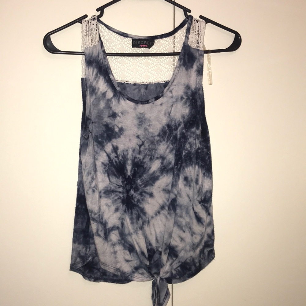 Tie-Dye Tank Top Front Tie